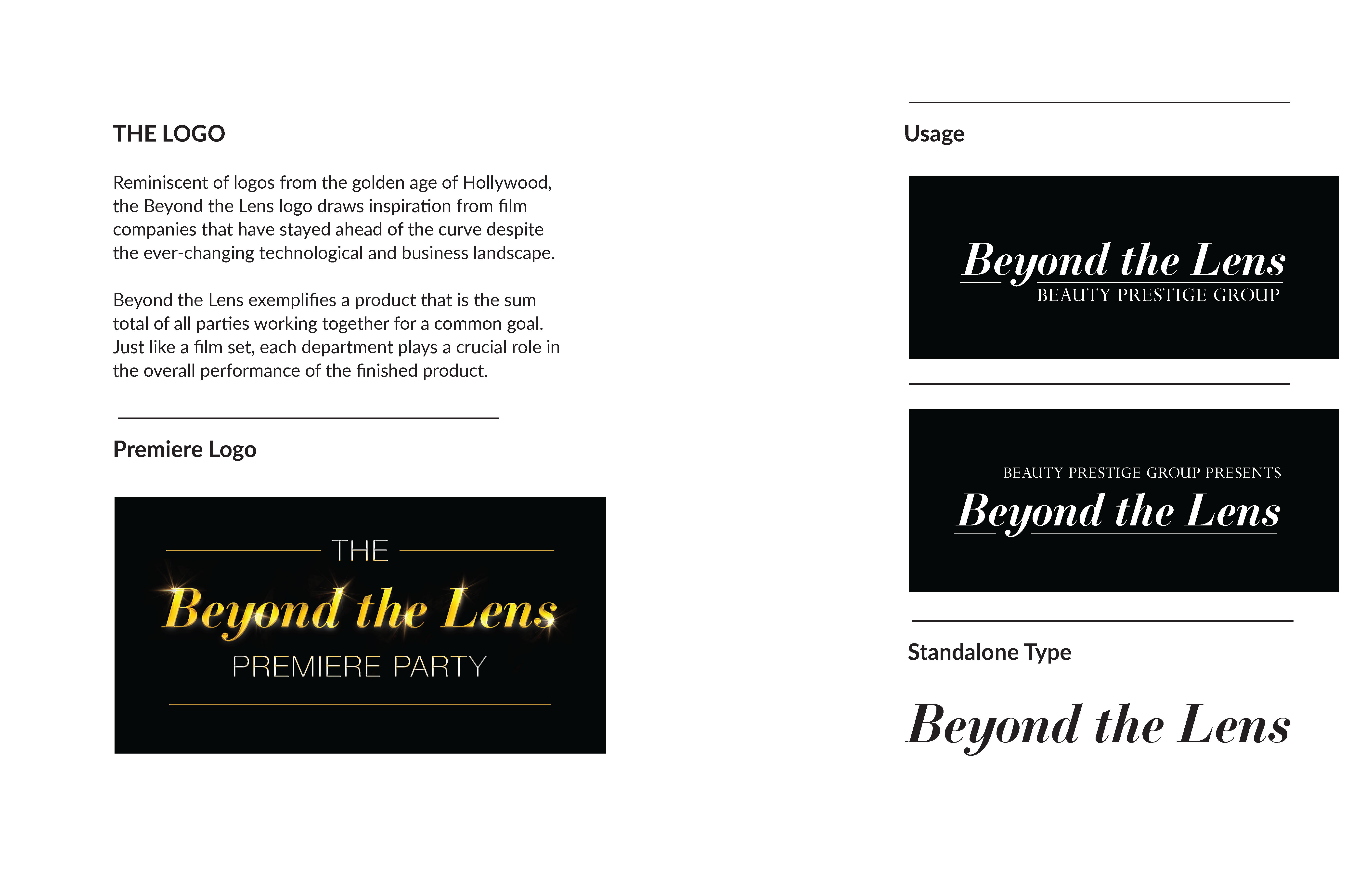 Beyond the Lens logo design, inspired by classic Hollywood aesthetics and collaborative creativity.