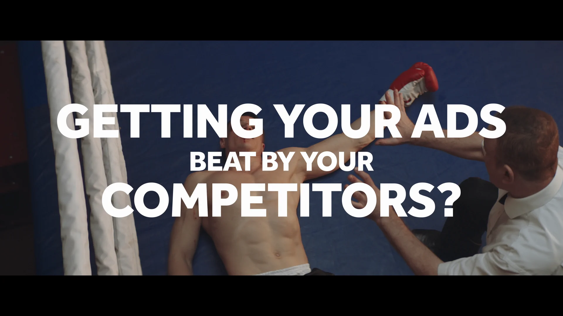 Text asking if your ads are being outperformed by competitors in a competitive setting.