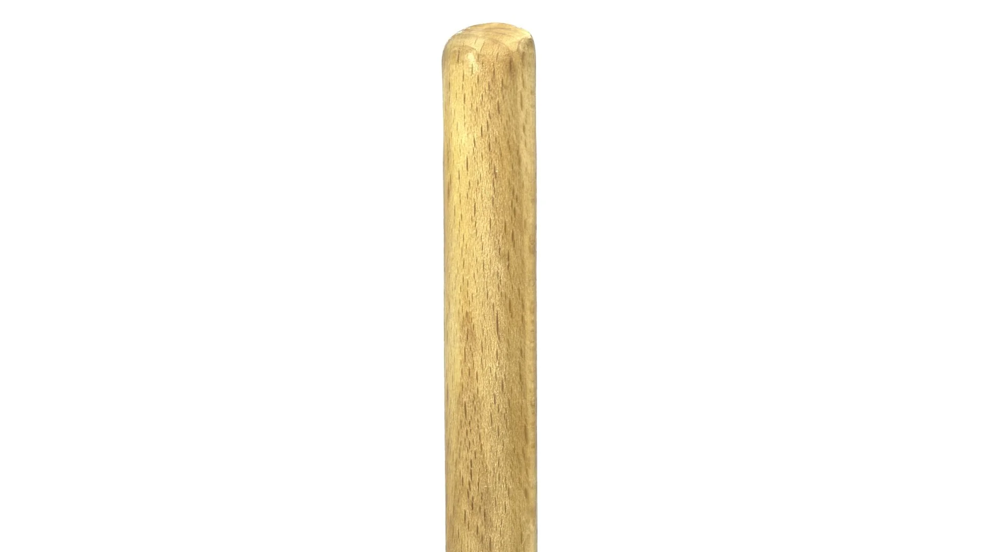 Close-up of a smooth wooden stick, showcasing natural grain and texture, ideal for crafts or kitchen use.