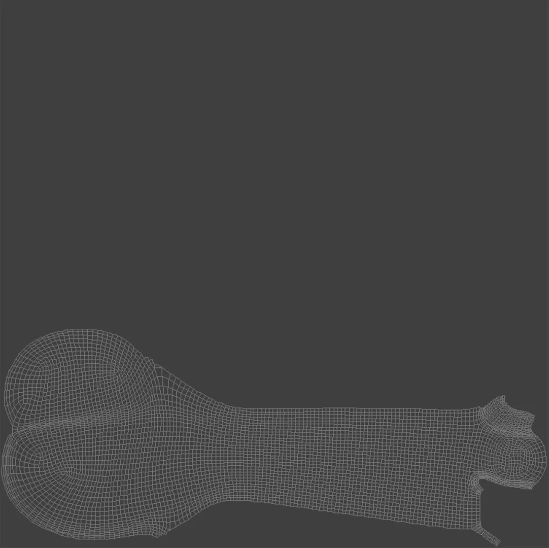 3D Wireframe of a UV layout